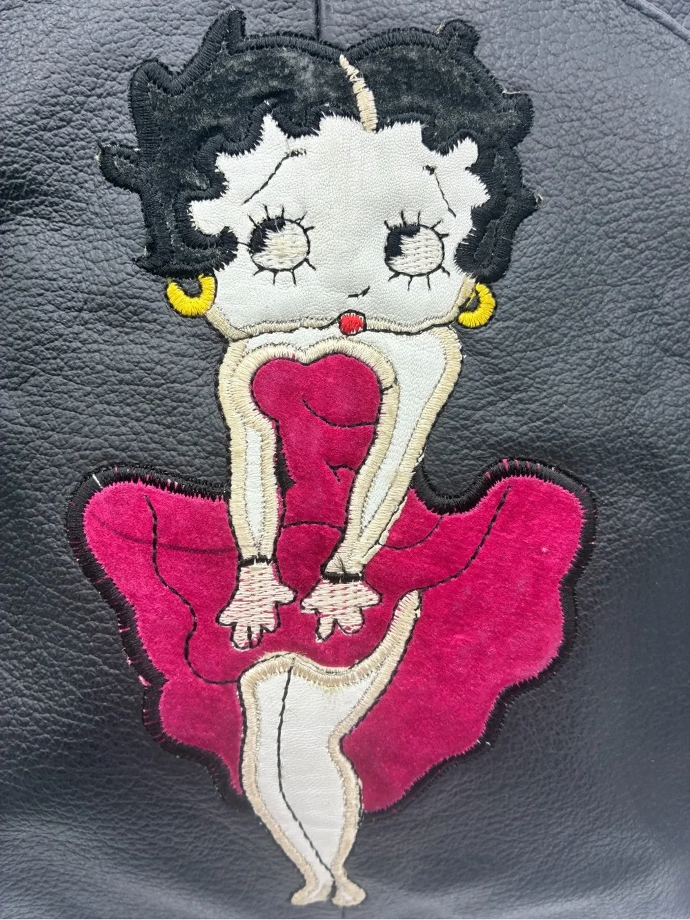Vintage Betty Boop Sling Backpack Black Embroidered Y2K Cartoon Bag
